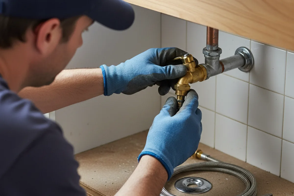 Shutoff valve and fitting work during Faucet and Fixture Repair in Weston